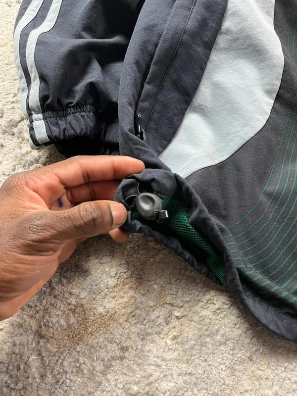 Vintage Retro anos 90 adidas Windbreaker Verde Cinza Jaqueta com Zíper Tamanho G – photo 7